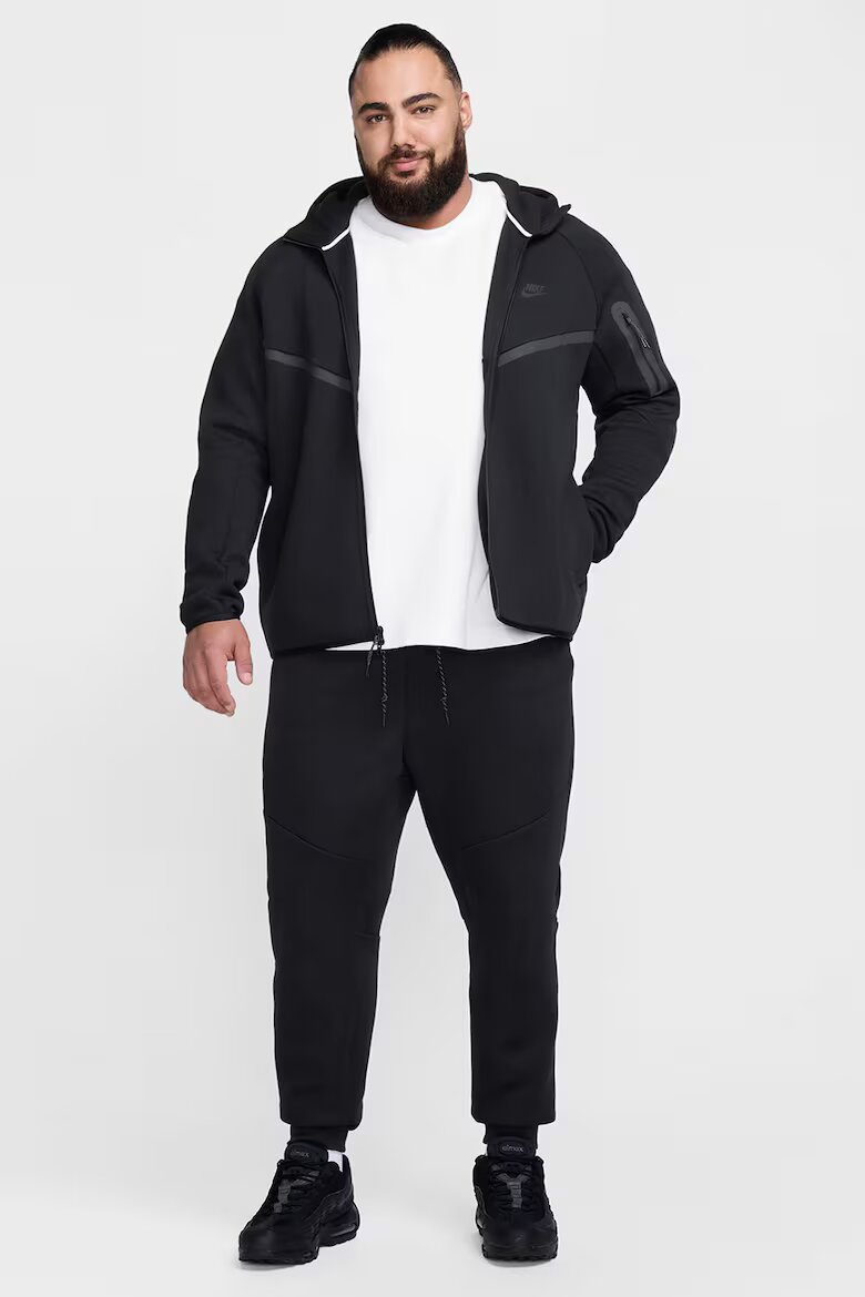 Nike Худи с цип и лого Черен