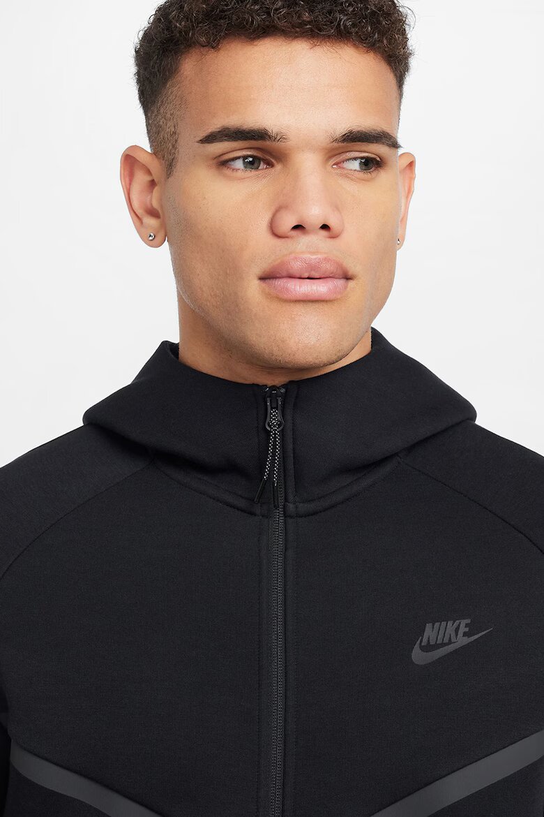 Nike Худи с цип и лого Черен