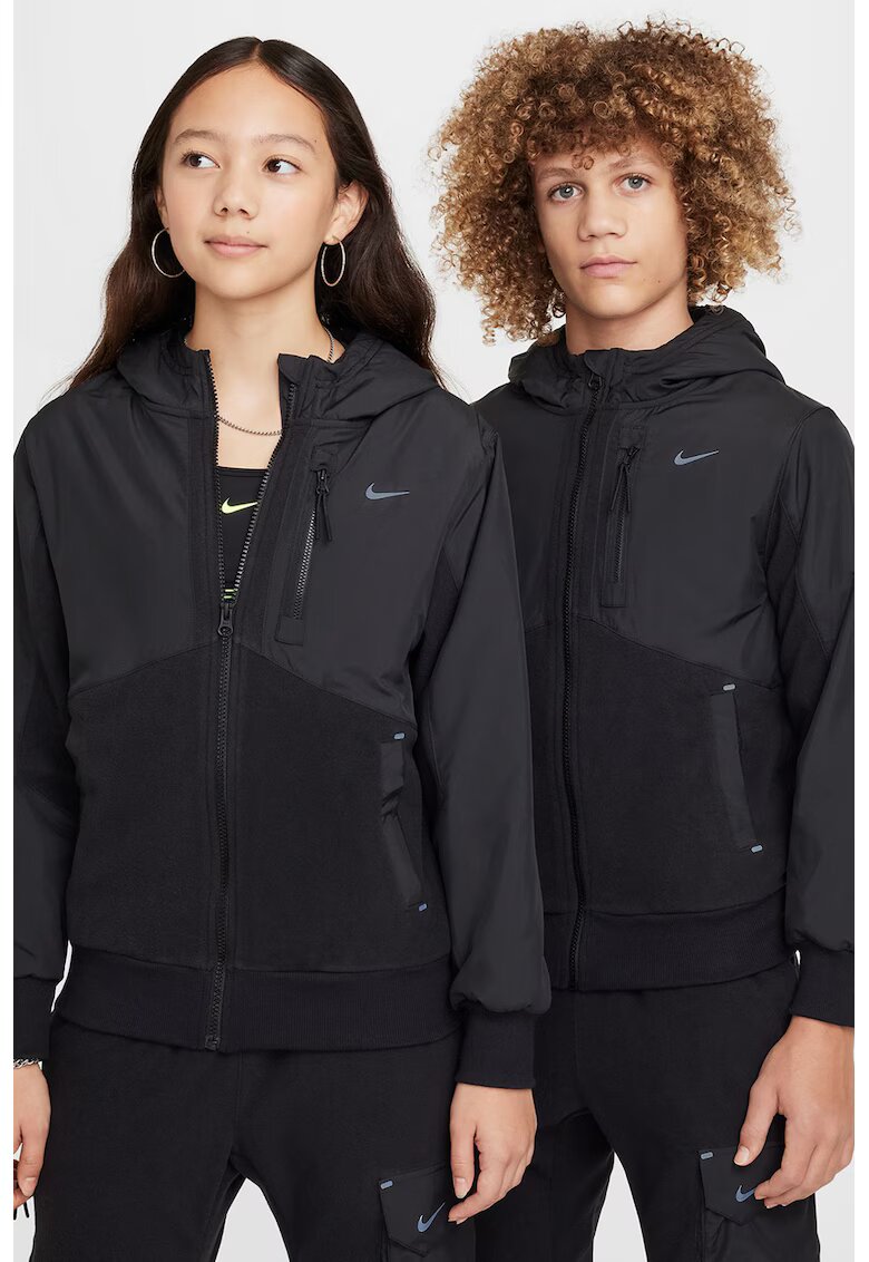 Nike Худи с цип и поларени детайли