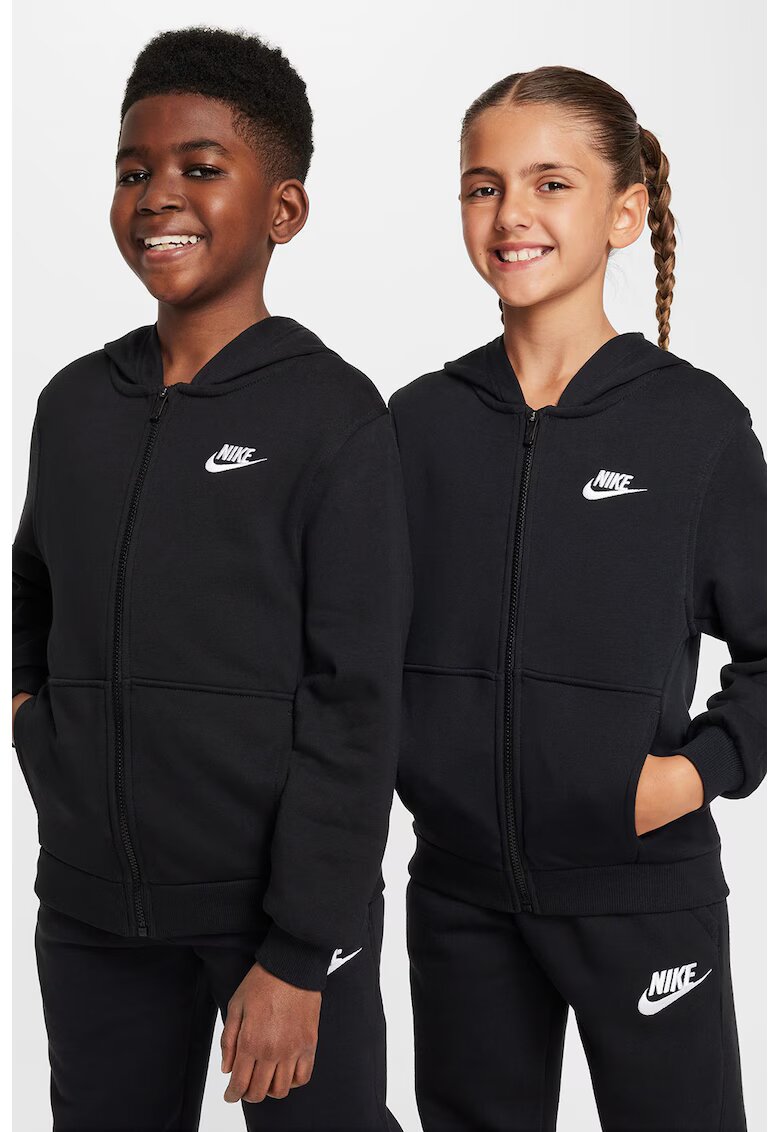 Nike Худи Sportswear Club с цип - Черен/Бял