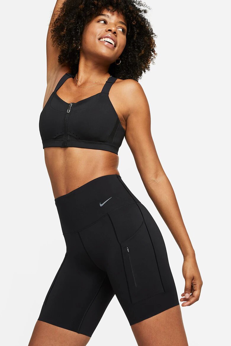 Nike Къс фитнес клин Go Dri-Fit с висока талия Черен