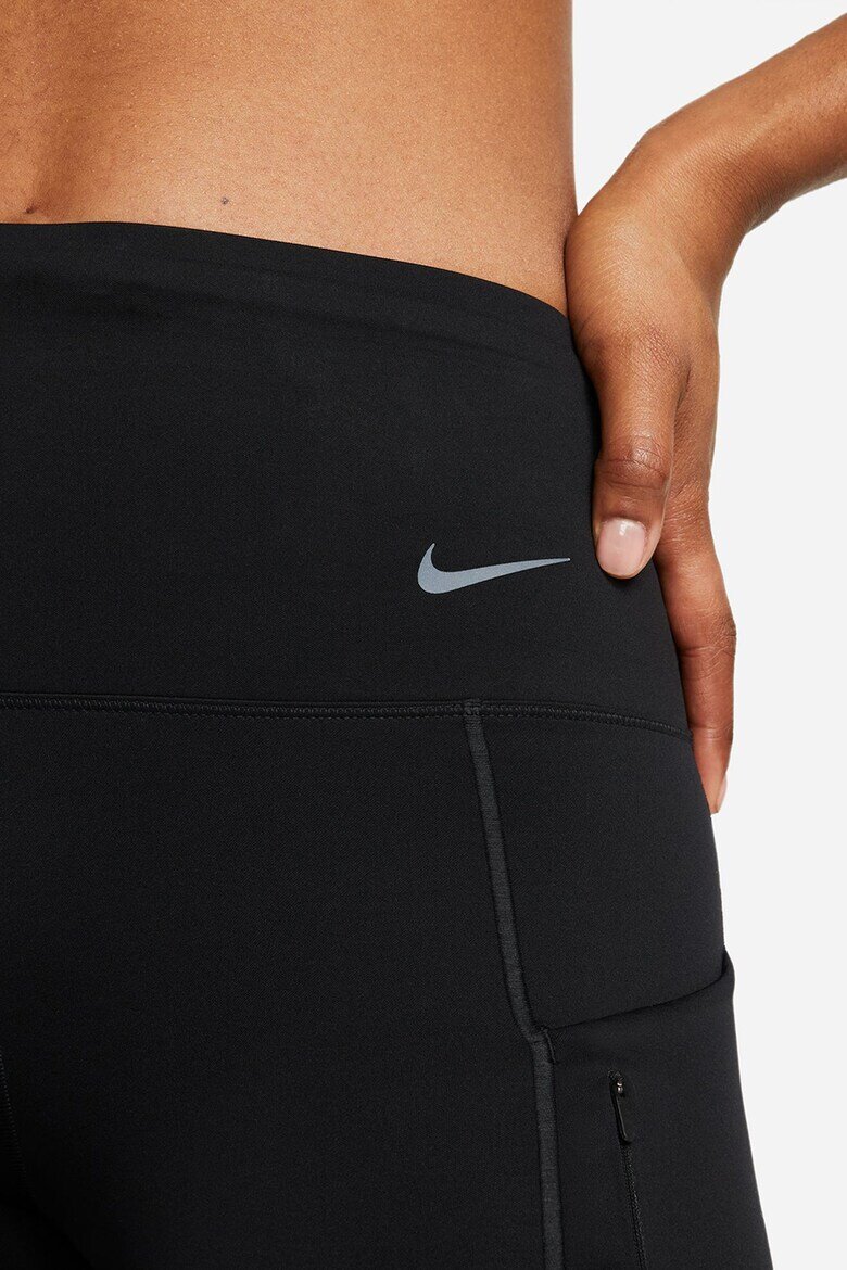 Nike Къс фитнес клин Go Dri-Fit с висока талия Черен