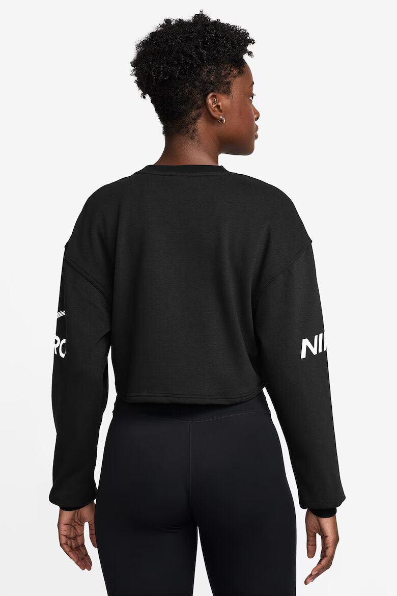 Nike Къс фитнес суитшърт Бял/Антрацитно сиво