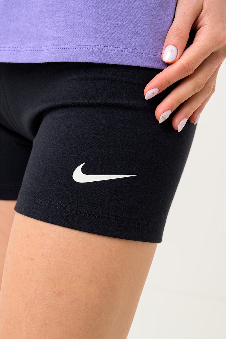 Nike Къс клин с висока талия и лого Избеляло черно