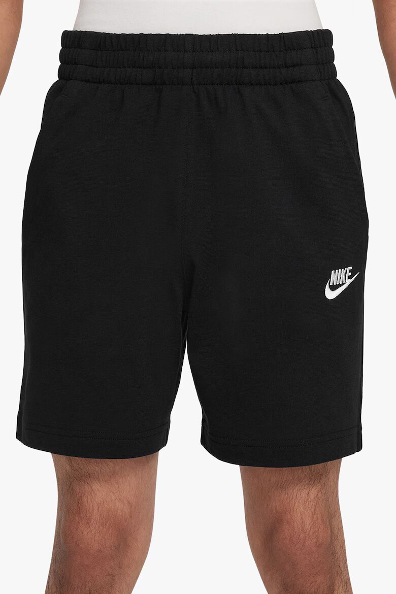Nike Къс панталон Club с висока талия и връзки Черен