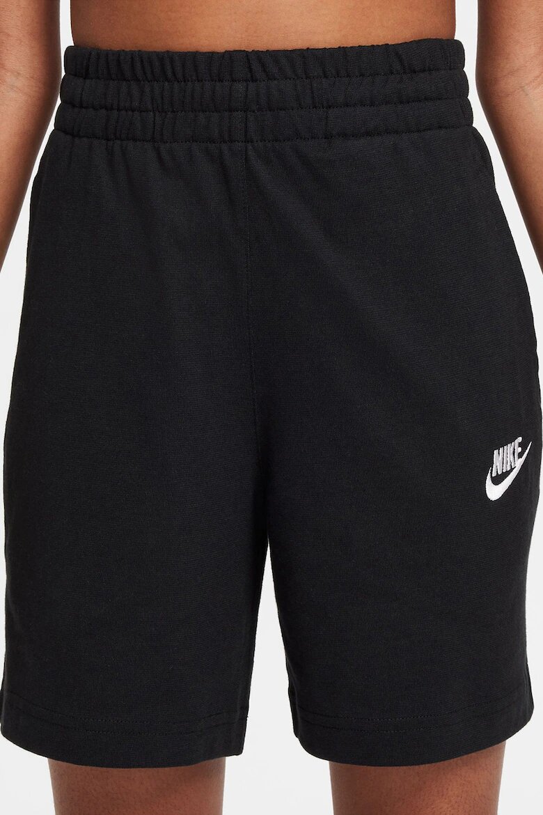 Nike Къс панталон Club с висока талия и връзки Черен