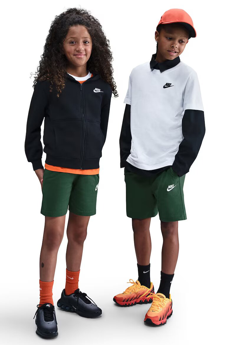 Nike Къс панталон Club с висока талия и връзки Зелени аспержи