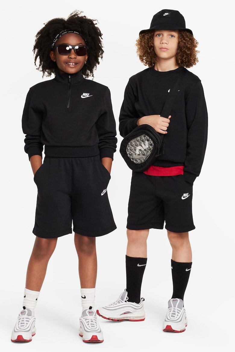 Nike Къс панталон с връзка и лого Черен