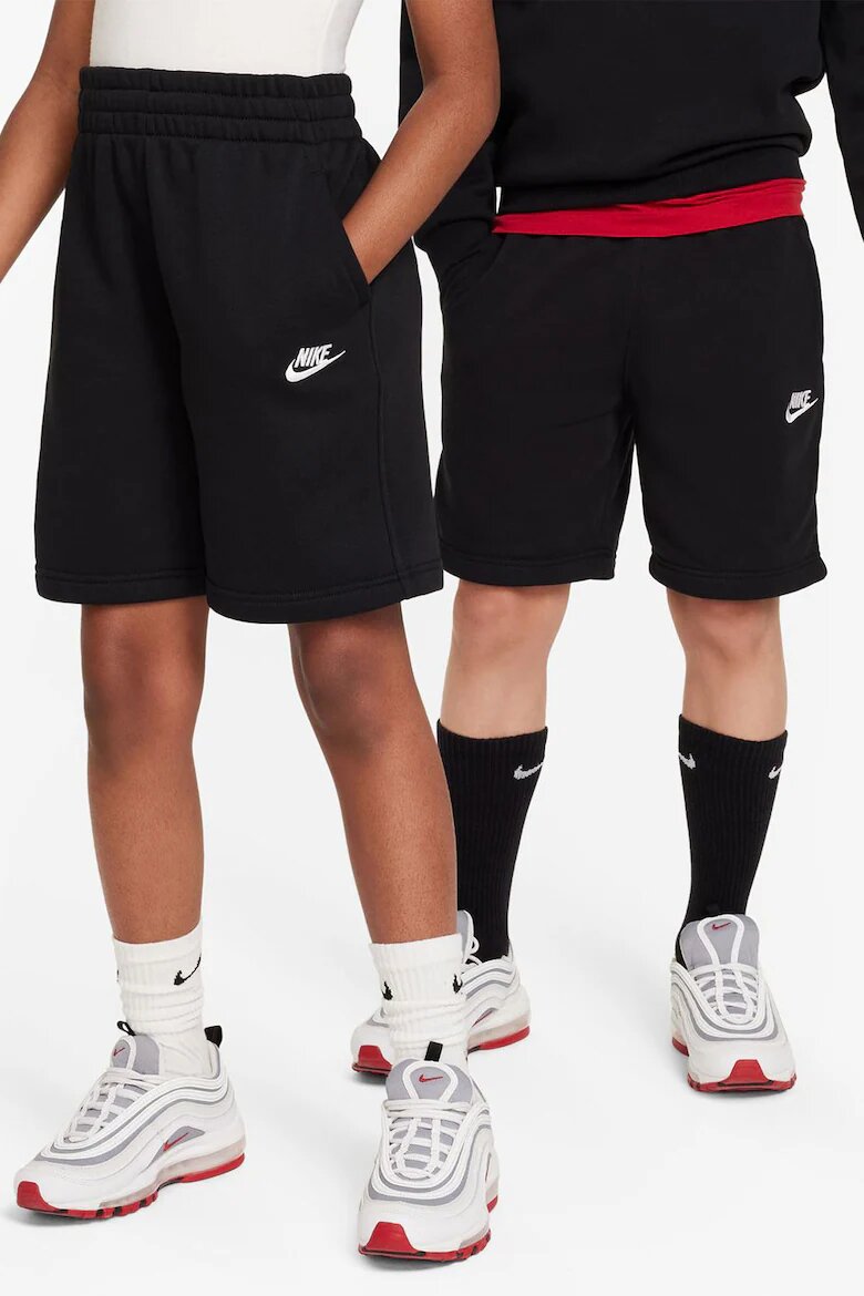 Nike Къс панталон с връзка и лого Черен