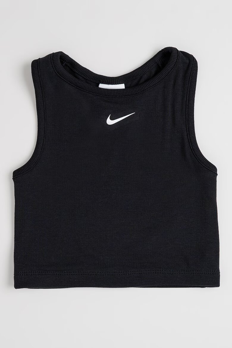 Nike Къс топ с лого Черен
