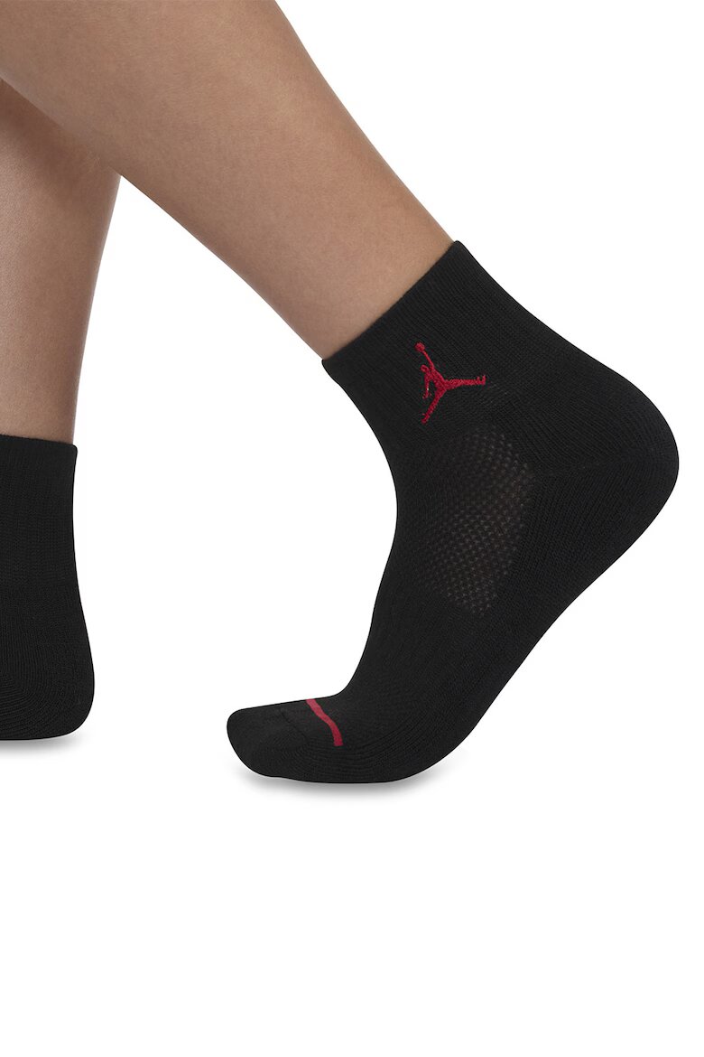 Nike Къси баскетболни чорапи Jordan - 3 чифта Червен/Избеляло черно/Бял