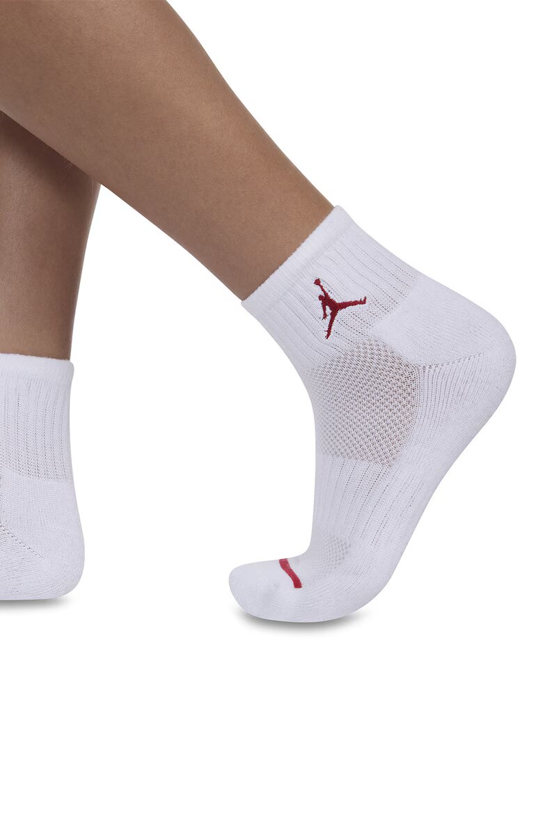 Nike Къси баскетболни чорапи Jordan - 3 чифта Червен/Избеляло черно/Бял