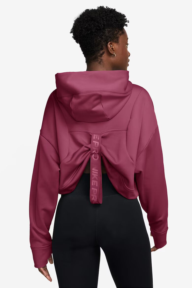 Nike Късо худи с Therma-FIT и лого Тъмнорозов