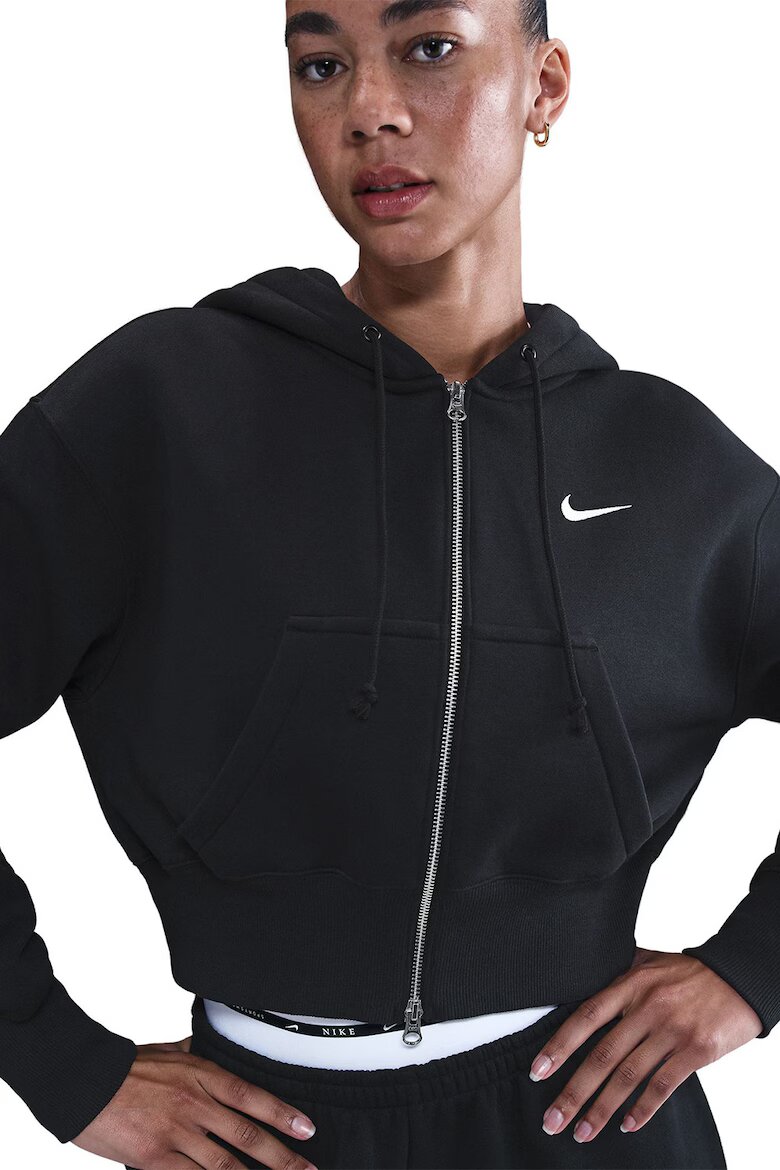 Nike Късо худи с цип Антрацитно сиво