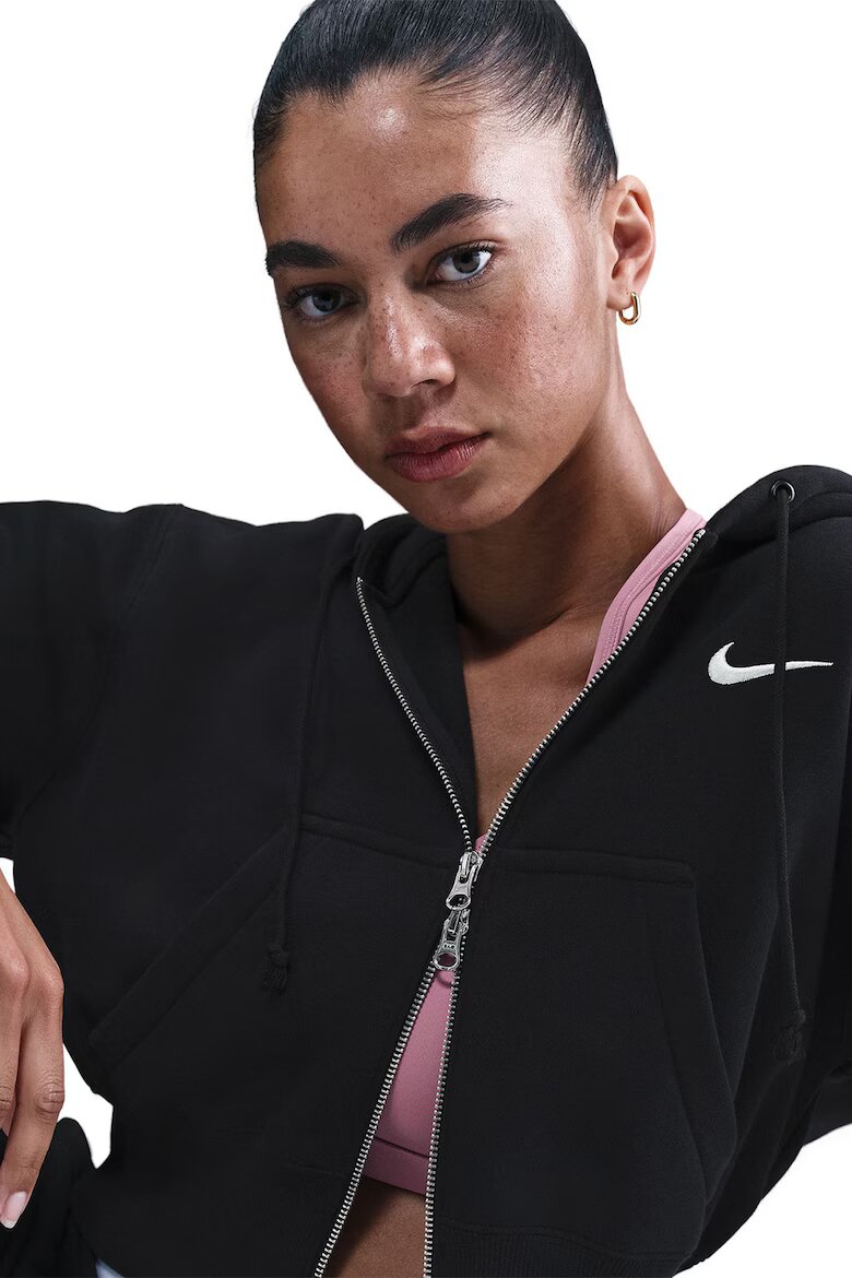Nike Късо худи с цип Антрацитно сиво