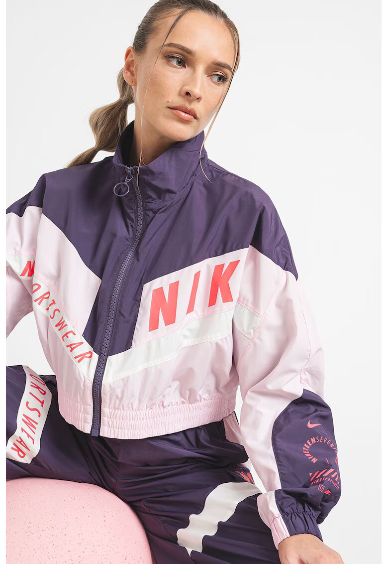Nike Късо уголемено яке - Бял/Пастелнорозов/Аметист