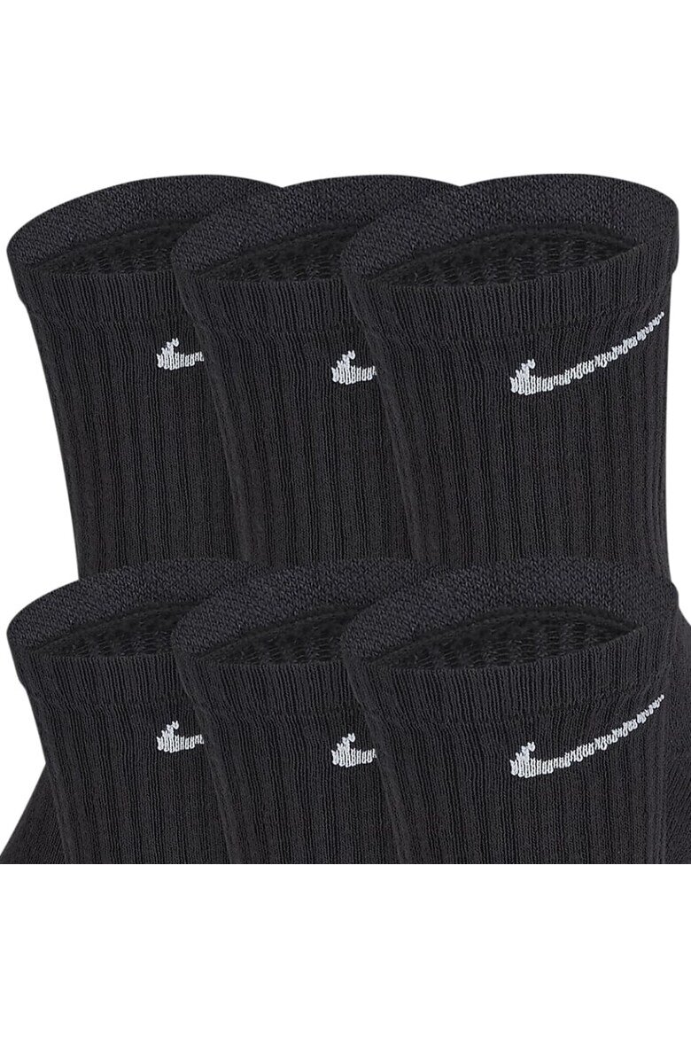 Nike Комплект от 6 чифта чорапи Cushioned Crew памук черни Черен