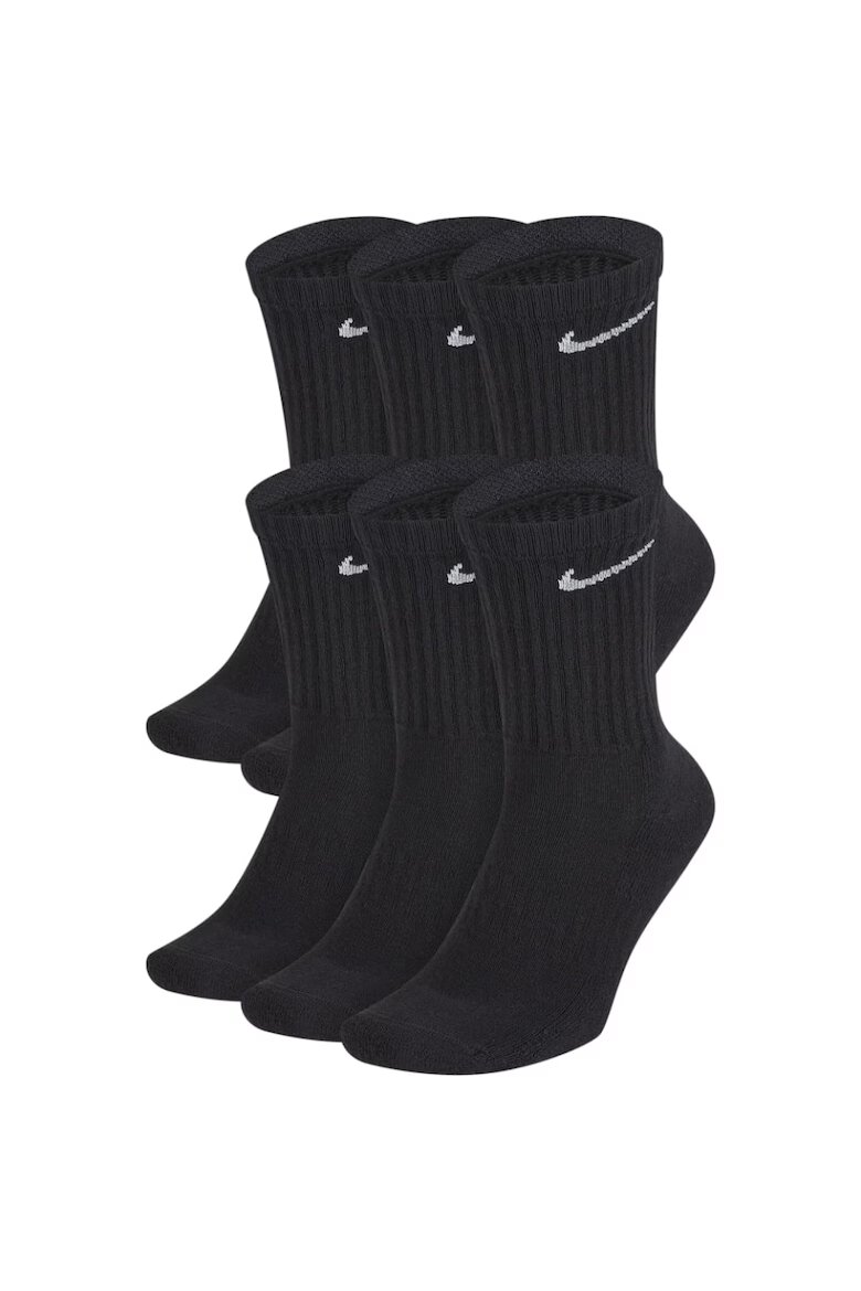 Nike Комплект от 6 чифта чорапи Cushioned Crew памук черни Черен