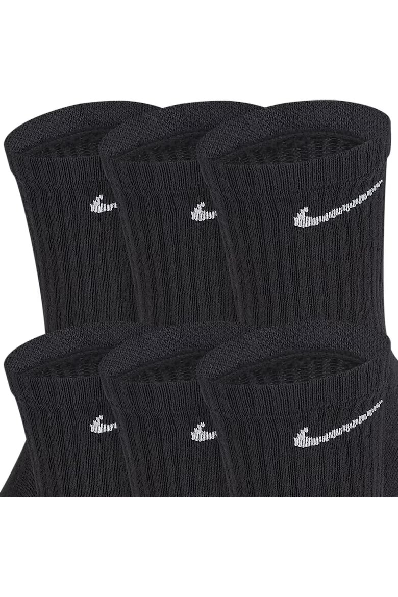 Nike Комплект от 6 чифта чорапи Cushioned Crew памук черни Черен