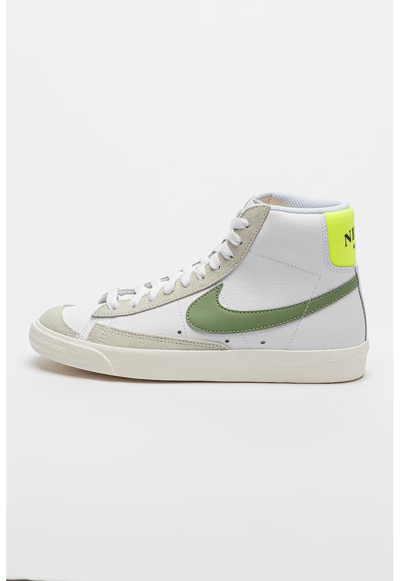 Nike Кожени спортни обувки Blazer Mid '77 - Бял/Зелен
