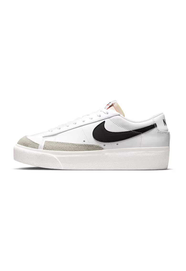 Nike Кожени спортни обувки Blazer с велур - Бял/Черен