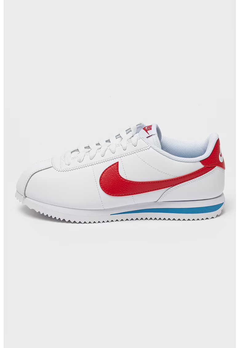 Nike Кожени спортни обувки Cortez с контрастно лого - Червен/Бял
