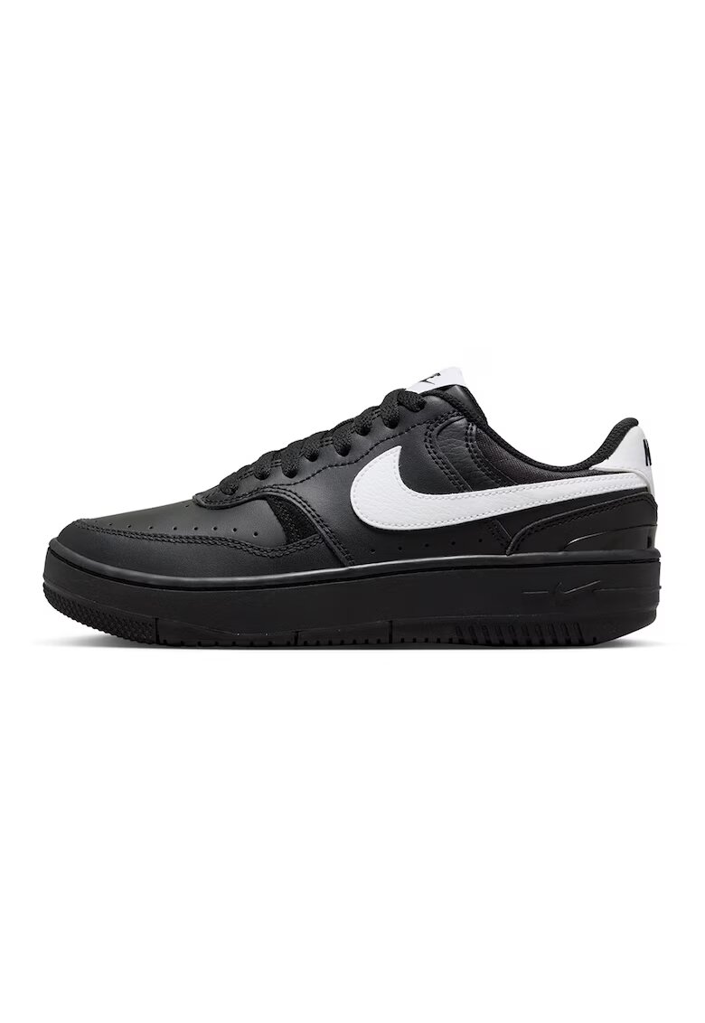 Nike Кожени спортни обувки с връзки и лого - Черен/Бял