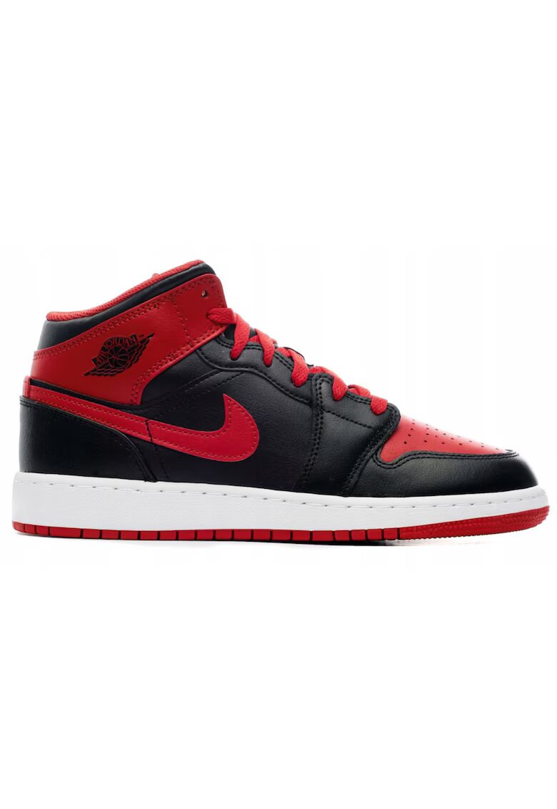 Nike Маратонки Air Jordan 1Mid от кожа - Червен/Бял/Черен