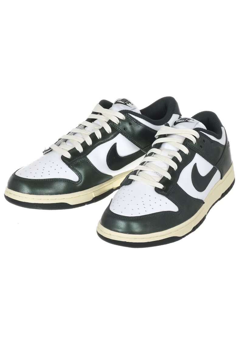 Nike Маратонки за мъже - DUNK LOW - естествена кожа - бял/зелен