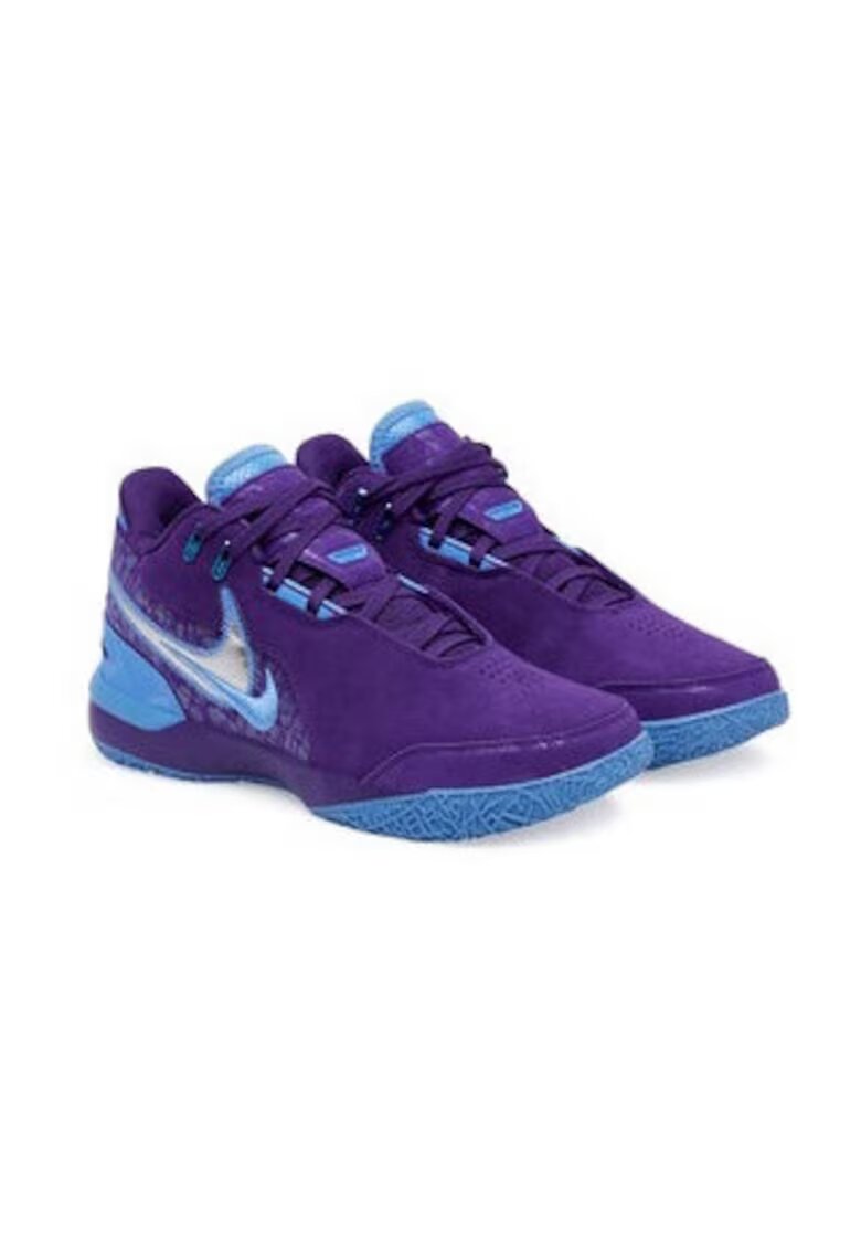 Nike Мъжки баскетболни обувки 305364227 - Естествена кожа - Лилави