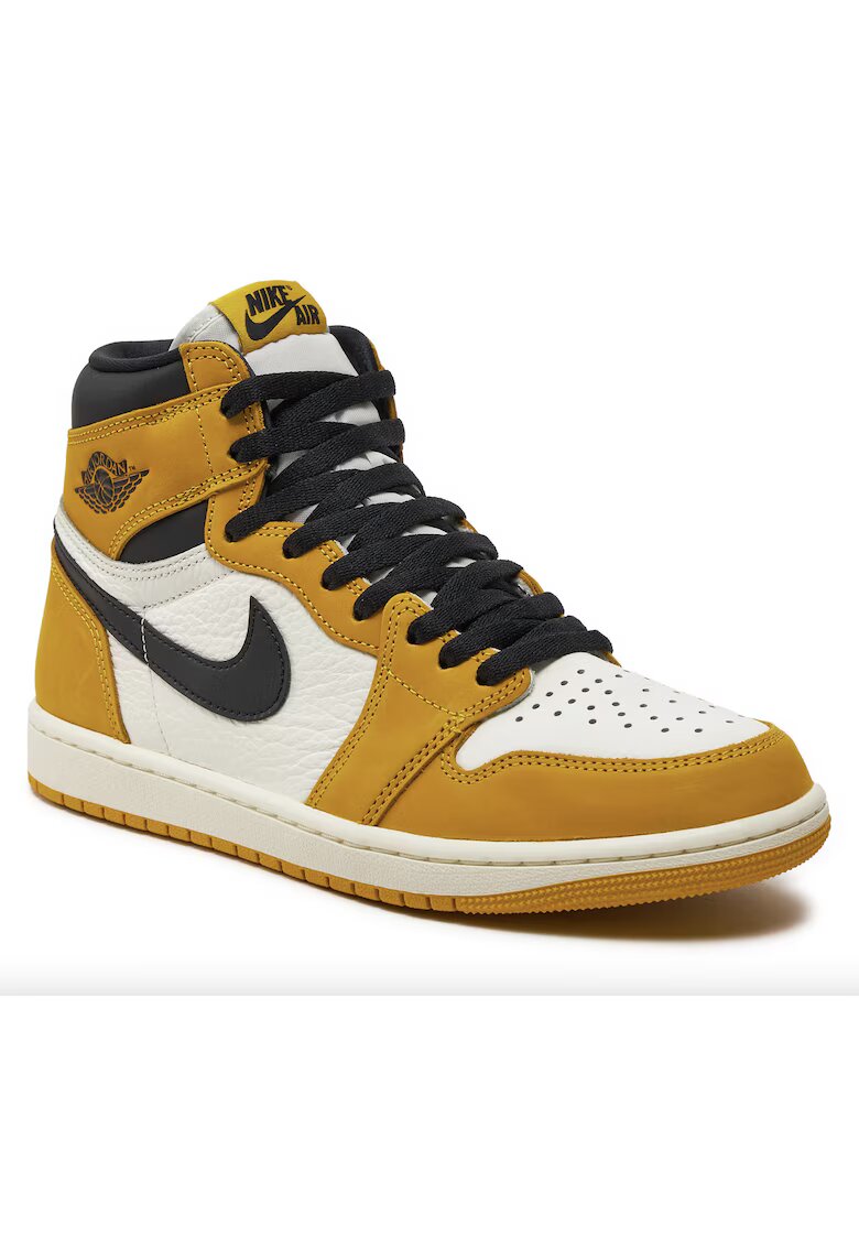Nike Мъжки спортни обувки Air Jordan 1 Retro High OG - многоцветни - естествена кожа - гумена подметка със система за въздушно омекотяване - модел DZ5485 701 ...