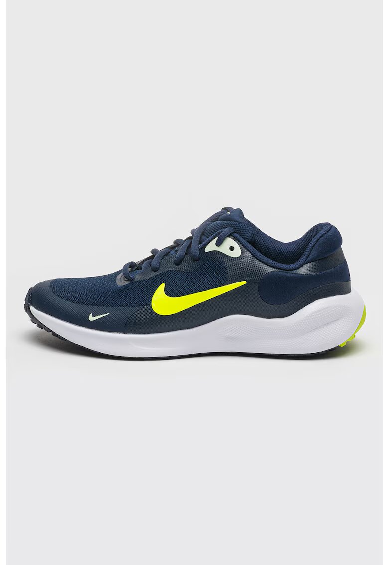 Nike Обувки Revolution 7 за бягане с лого - Лайм зелено/Тъмносин