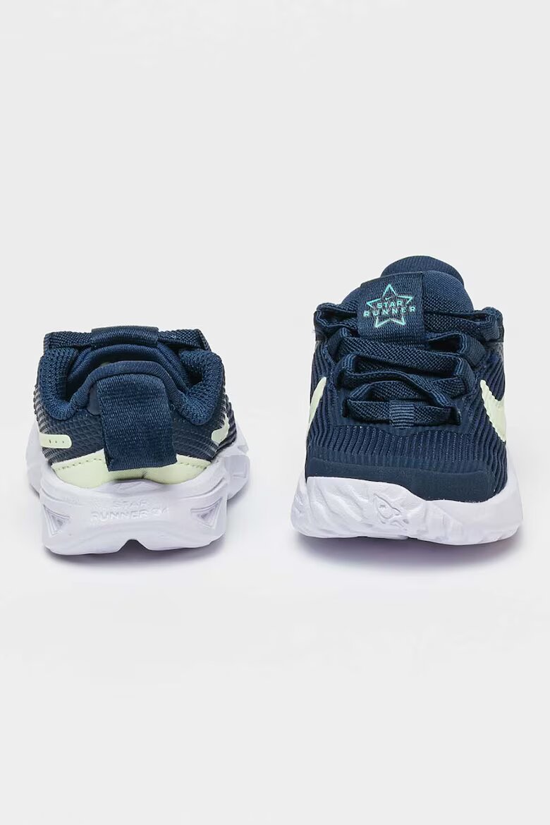 Nike Обувки Star Runner 4 за бягане със синтетика Бледозелен/Бял/Тъмносин