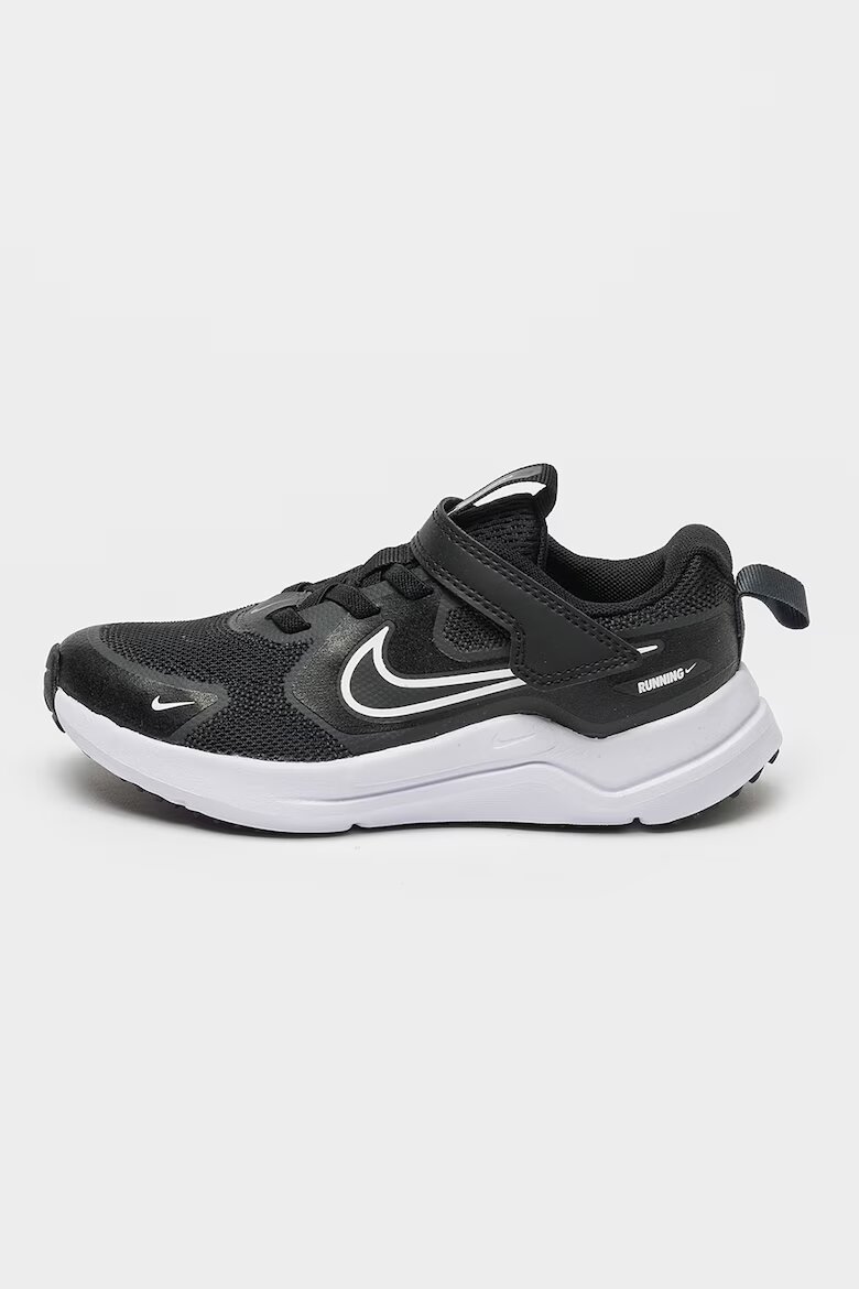 Nike Обувки за бягане Cosmic с велкро Черен/Бял