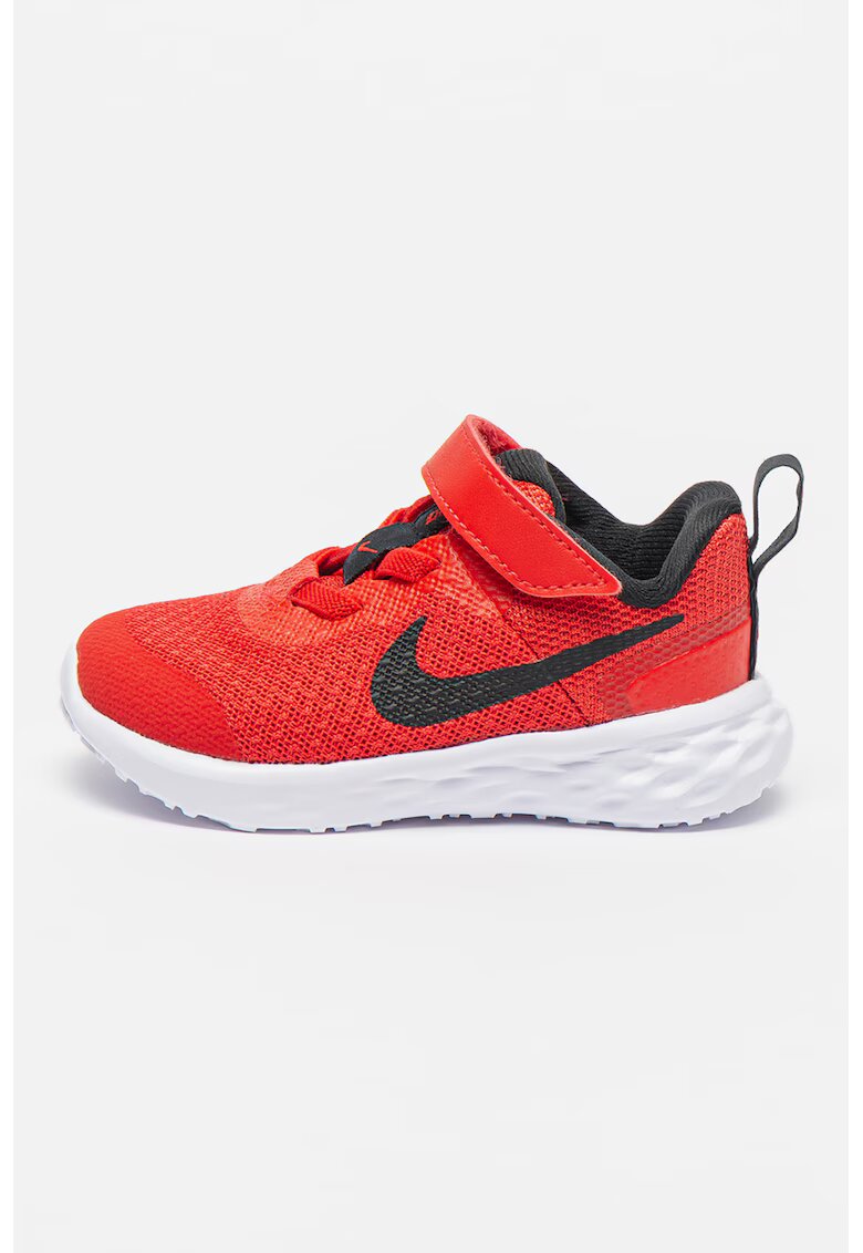 Nike Олекотени спортни обувки Revolution 6 с велкро - Черен/Аленочервен