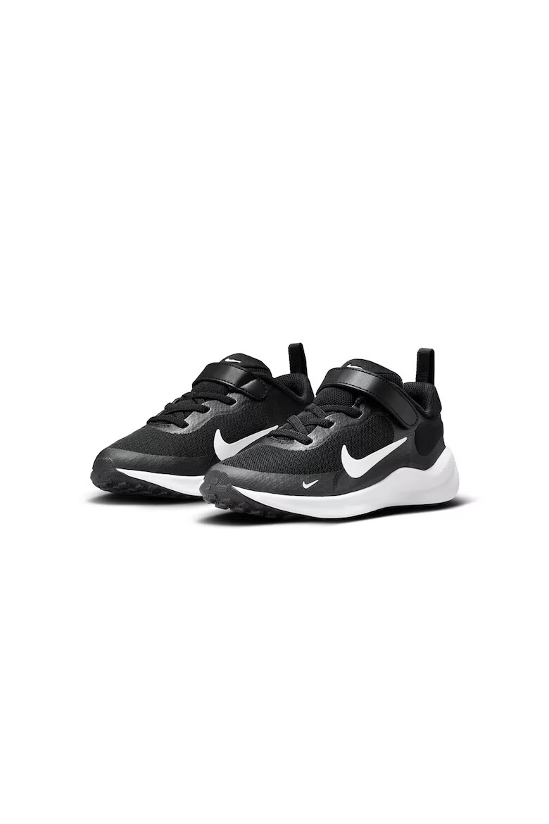 Nike Омекотени обувки Revolution 7 за бягане с велкро Бял/Черен