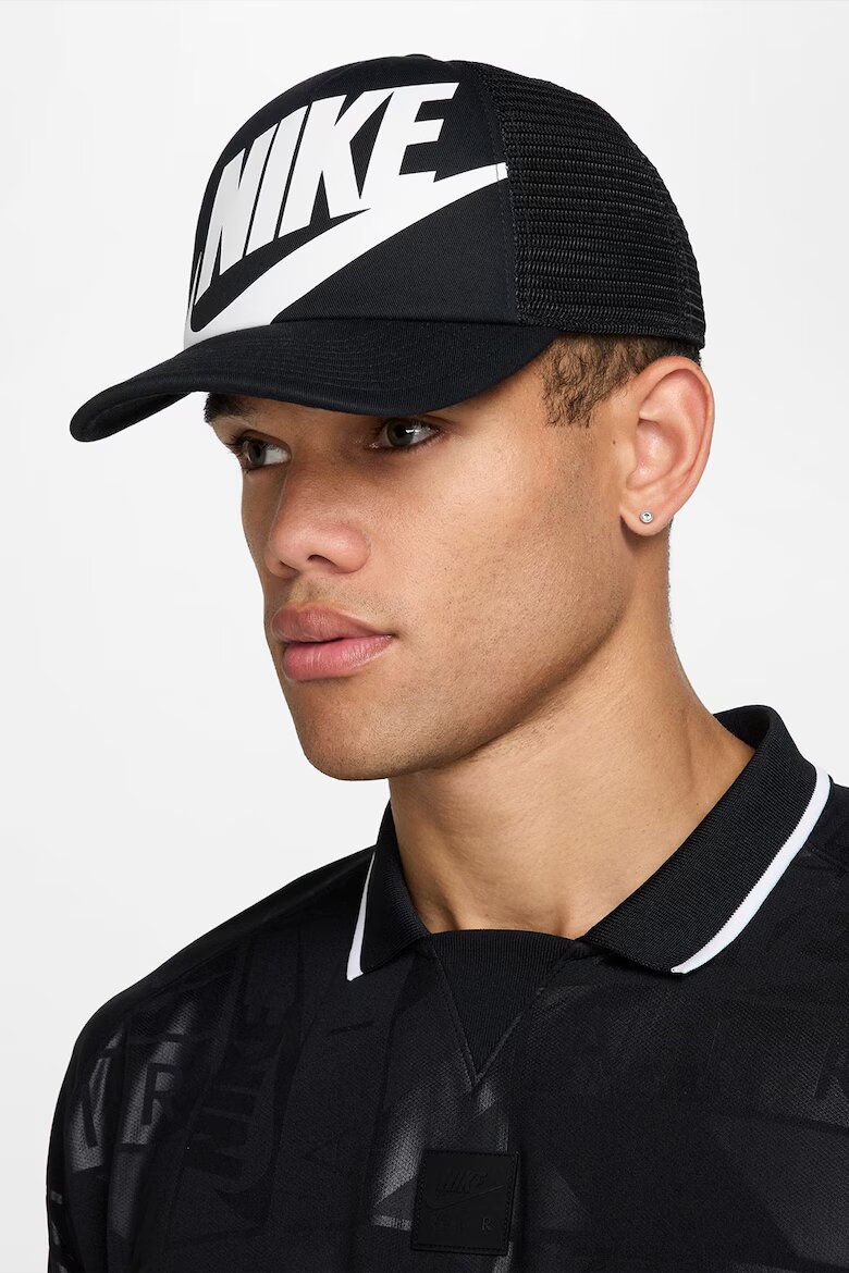 Nike Памучна шапка с лого Бял/Черен