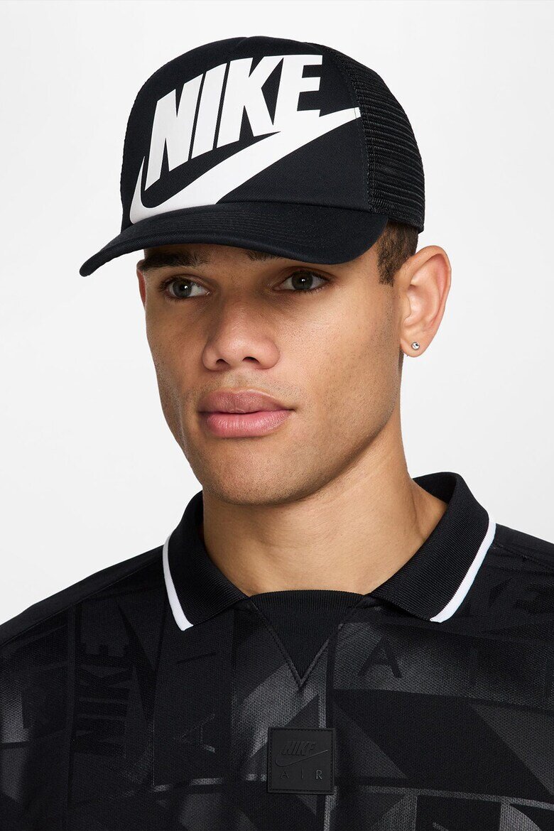 Nike Памучна шапка с лого Бял/Черен