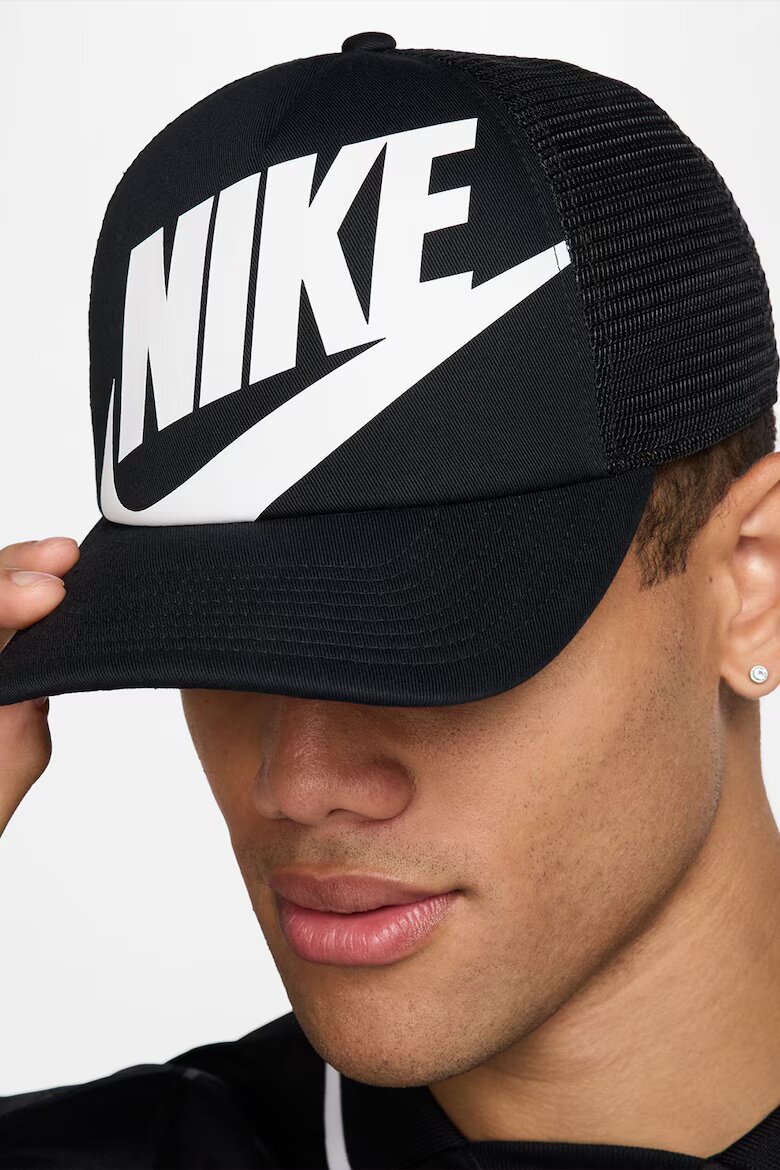 Nike Памучна шапка с лого Бял/Черен