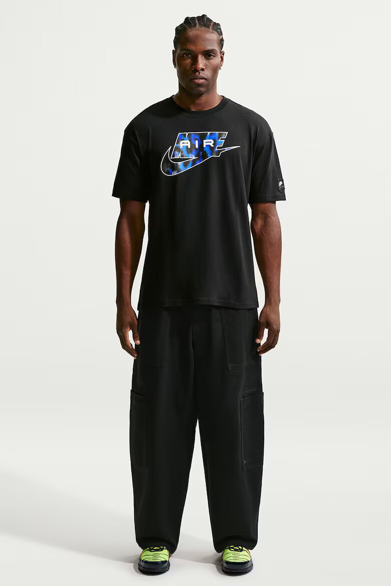 Nike Памучна тениска NSW TEE AIR с лого Черен