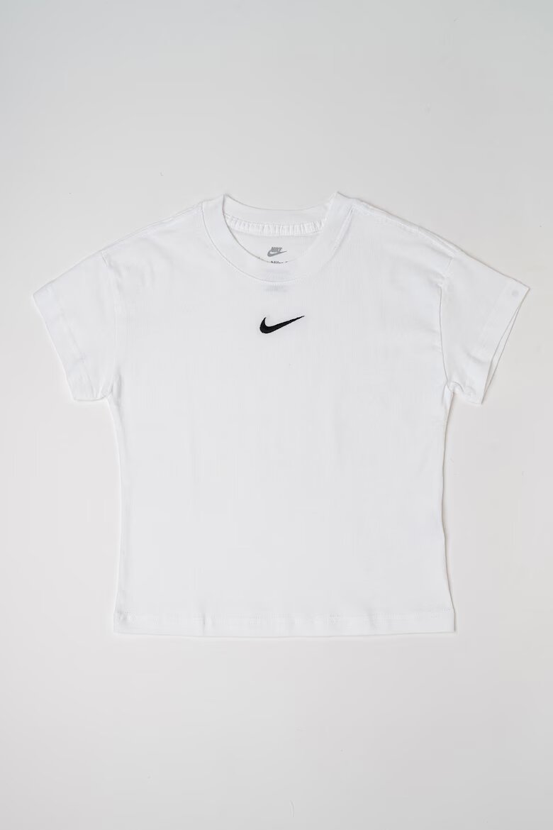 Nike Памучна тениска с лого Черен/Бял