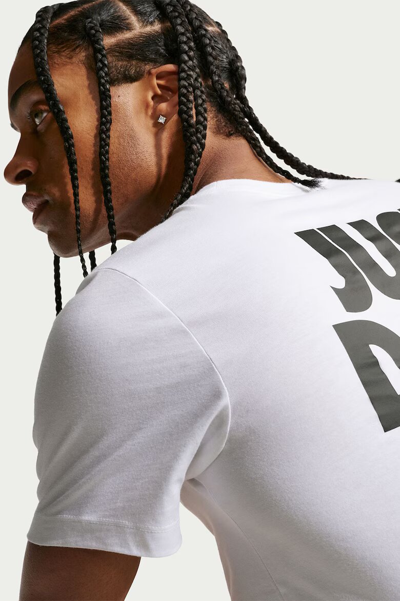 Nike Памучна тениска с овално деколте Бял