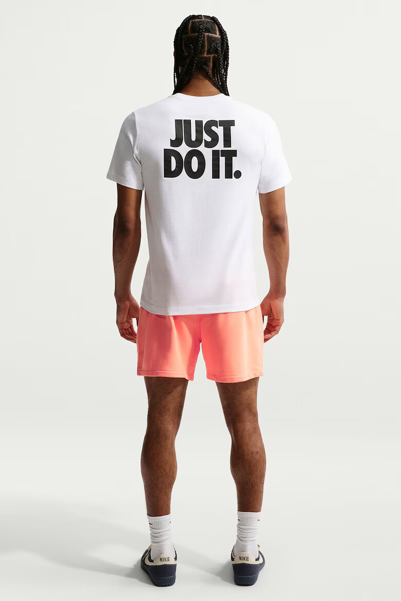 Nike Памучна тениска с овално деколте Бял