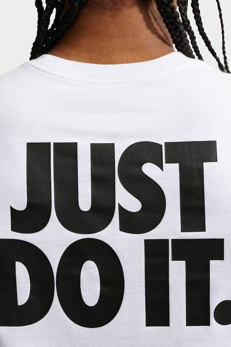 Nike Памучна тениска с овално деколте Бял