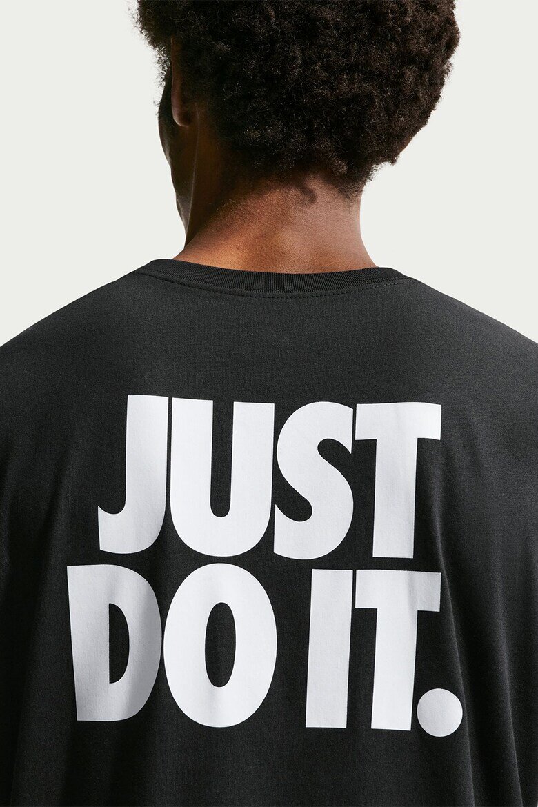 Nike Памучна тениска с овално деколте Черен