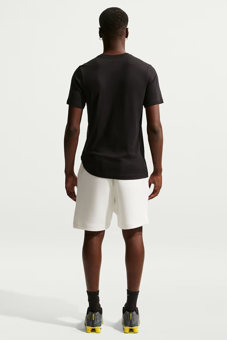 Nike Памучна тениска Swoosh с лого Черен/Жълт/Лавандула