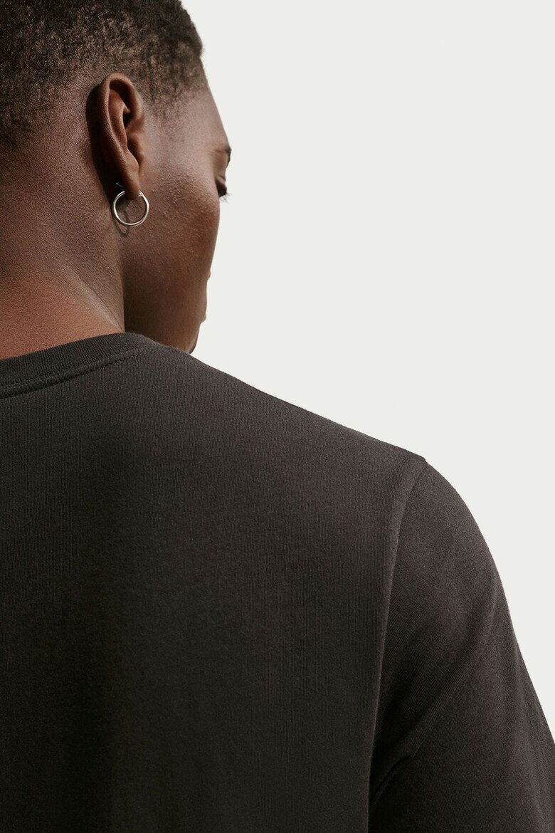 Nike Памучна тениска Swoosh с лого Черен/Жълт/Лавандула