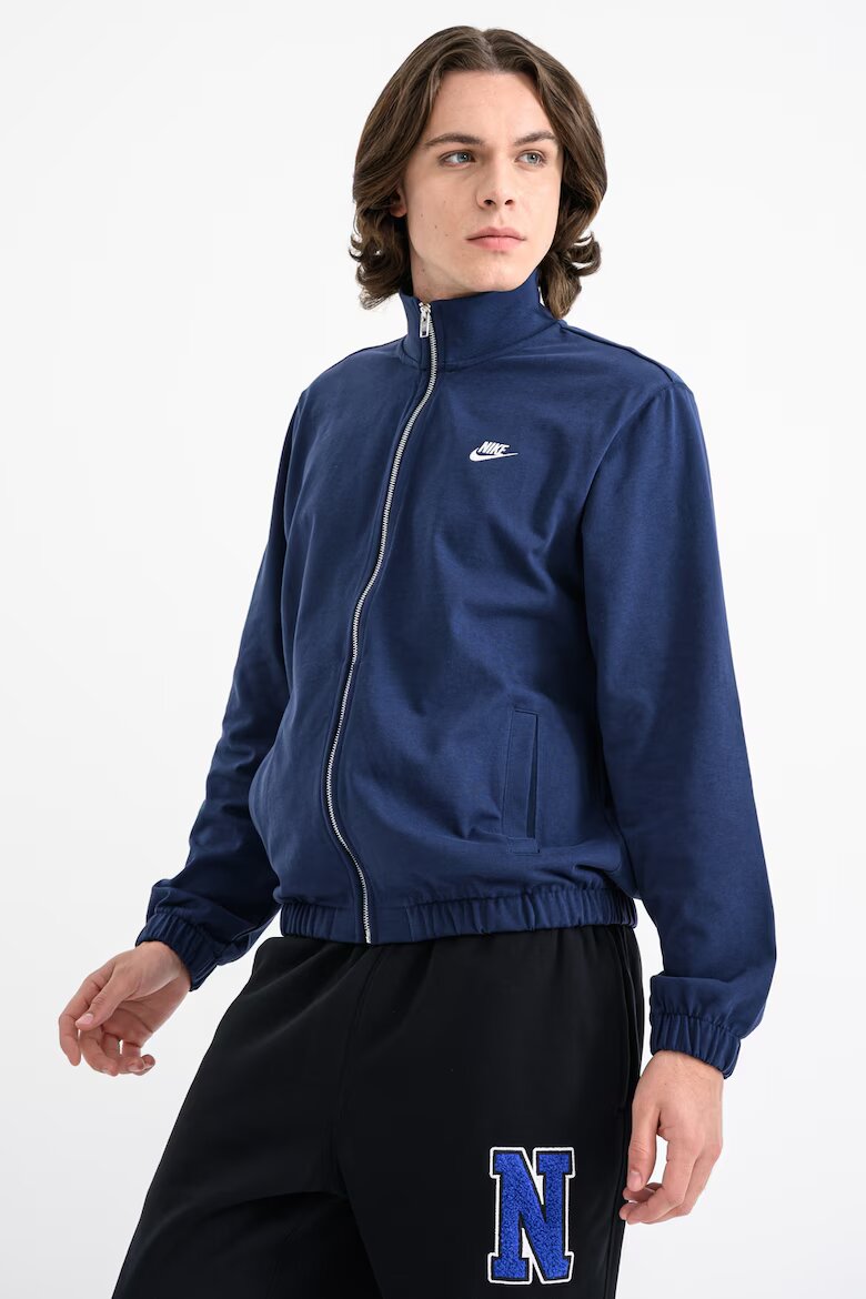Nike Памучно суитшърт с лого Ултрамарин синьо
