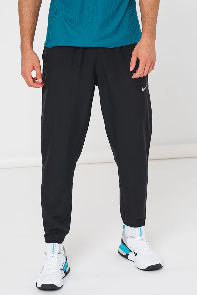 Nike Панталон за бягане с Dri Fit Черен/Сребрист
