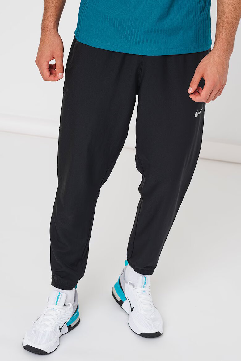 Nike Панталон за бягане с Dri Fit Черен/Сребрист